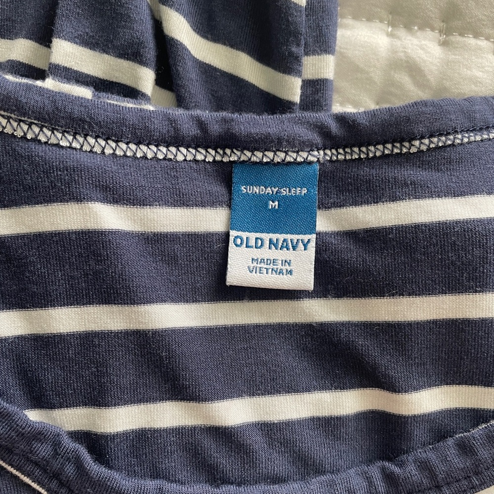 Old Navy Sunday Sleep Blue and White Striped Set - Picture 2 of 6